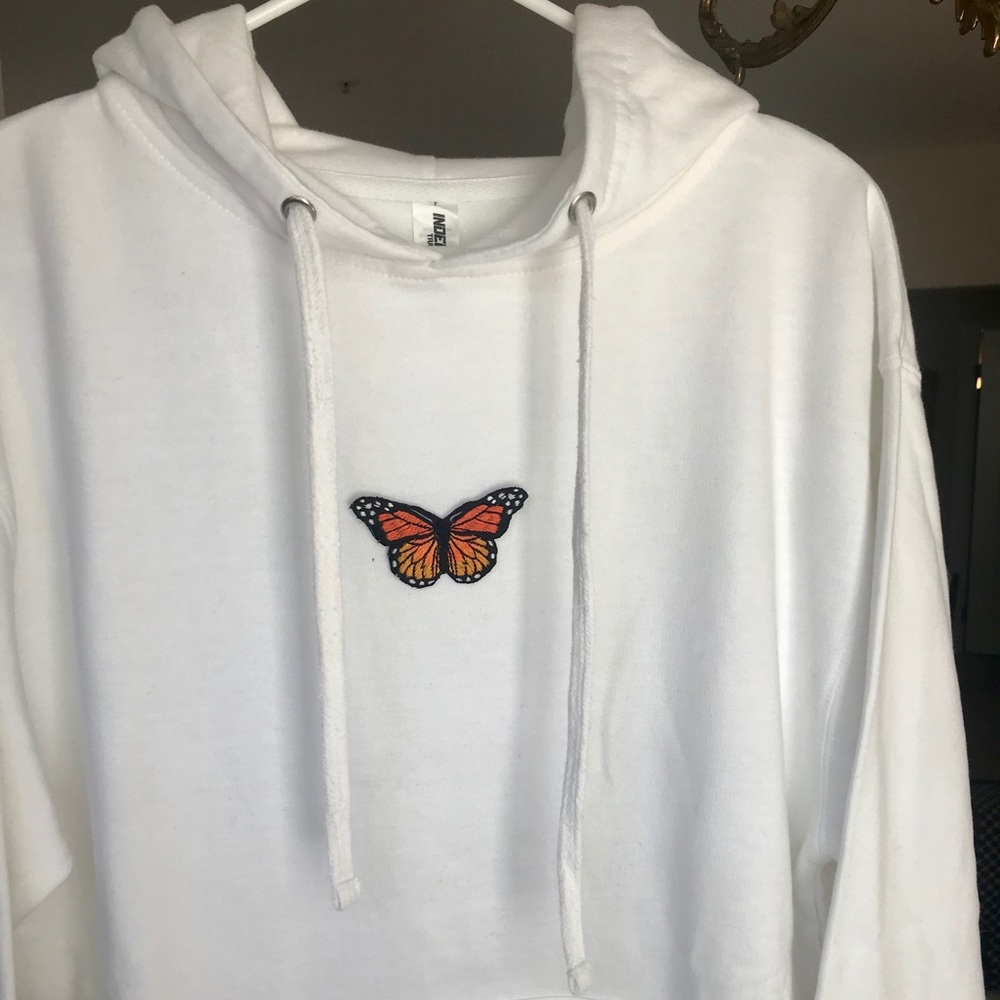 White Hoodie With Butterfly 🦋